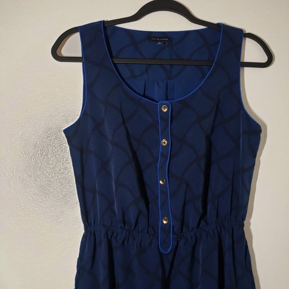 NEW Women's long Sleeveless polo Dress Maxi Size Small  Blue Black S Geometric - Picture 2 of 10